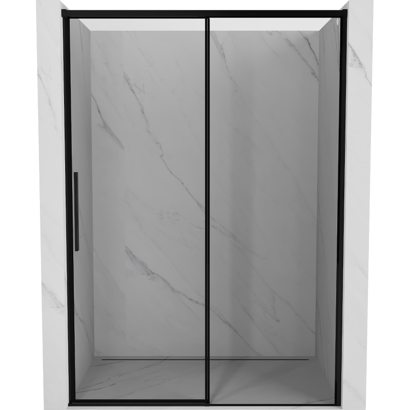 Mexen Rox sliding shower door right 140 cm, black frame, black - 8C2-140-000-70-70-P