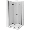 Mexen Lima Duo cabina de ducha plegable 80 x 80 cm, transparente, negra + plato de ducha plano - 856-080-080-70-02-4010B