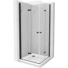 Mexen Lima Duo folding shower enclosure 80 x 80 cm, transparent, black + Flat tray - 856-080-080-70-02-4010B