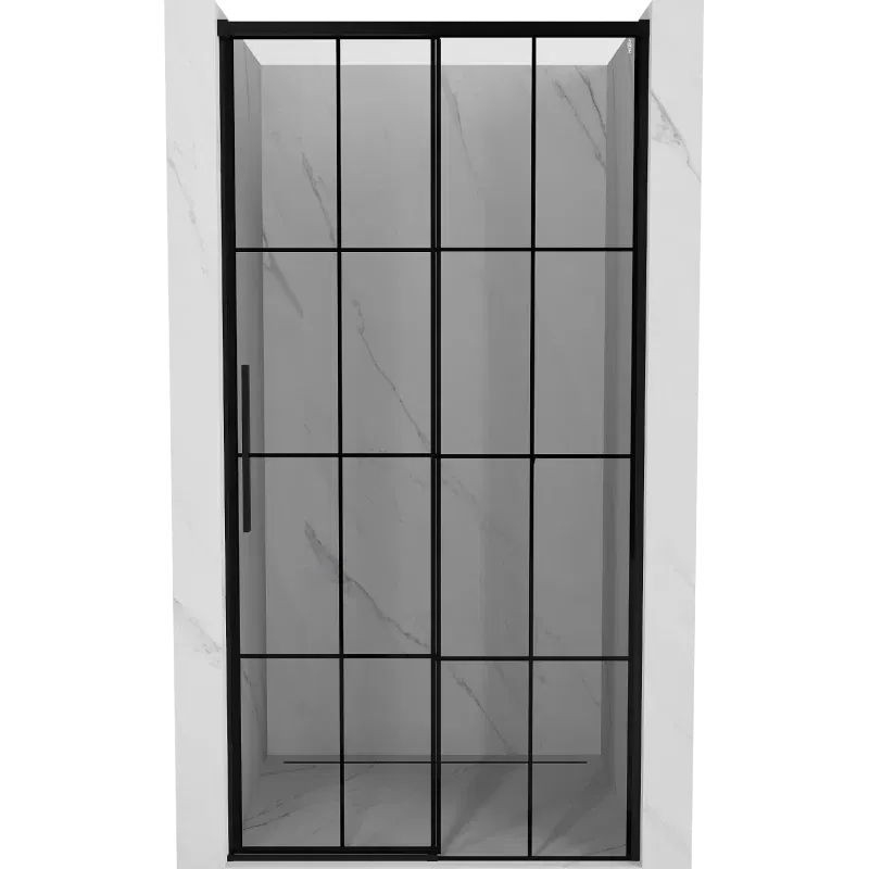 Mexen Rox porte de douche coulissante droite 110 cm, grille noire, noir - 8C2-110-000-70-77-P
