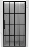 Mexen Rox Schiebetür-Duschwand rechts 120 cm, schwarzes Raster, schwarz - 8C2-120-000-70-77-P