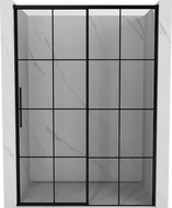 Mexen Rox Duschschiebetür rechts 140 cm, schwarzes Gitter, Schwarz - 8C2-140-000-70-77-P
