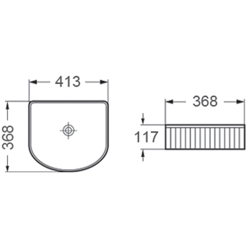 Mexen Grovo opbouwwastafel geribbeld 41 x 36 cm, wit - 22304200