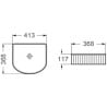 Mexen Grovo countertop ribbed washbasin 41 x 36 cm, white - 22304200