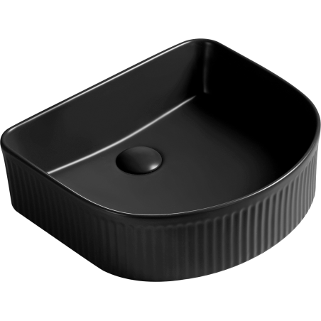 Mexen Grovo opbouw waskom geribbeld 41 x 36 cm, zwart mat - 22304285
