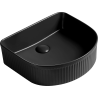Mexen Grovo countertop washbasin fluted 41 x 36 cm, matte black - 22304285
