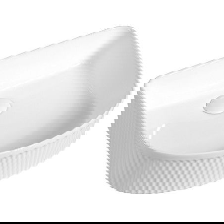 Mexen Grovo lavabo sobre encimera acanalado 40 x 35 cm, blanco - 22304000