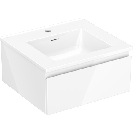 Mexen Orio Cabinet 50 cm with Otis Sink, 1 Drawer, White Gloss - 91A10-05023-1-BF00-W18M00