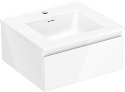 Mexen Orio Schrank 50 cm mit Waschbecken Otis, 1 Schublade, weiß glänzend - 91A10-05023-1-BF00-W18M00