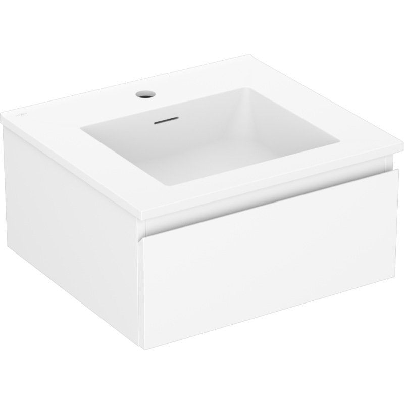 Mexen Orio bathroom cabinet 50 cm with Otis sink, 1 drawer, white matte - 91A10-05023-1-BF01-W18M01