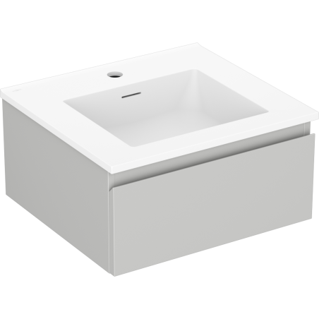 Mexen Orio bathroom cabinet 50 cm with Otis sink, 1 drawer, grey matt/white matt - 91A10-05023-1-BF62-W18M01