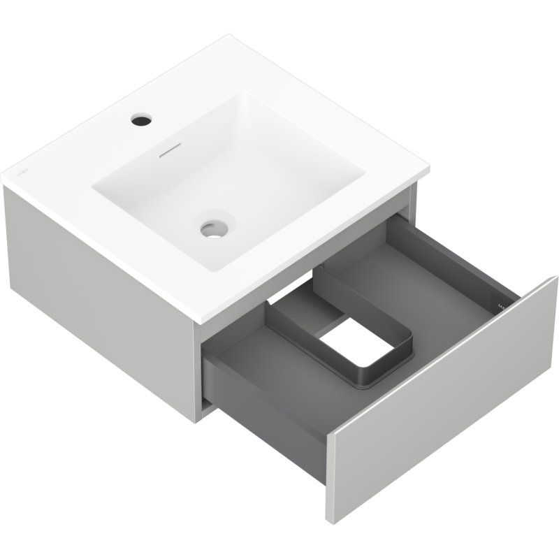 Mexen Orio armário de casa de banho 50 cm com lavatório Otis, 1 gaveta, cinza mate/branco mate - 91A10-05023-1-BF62-W18M01