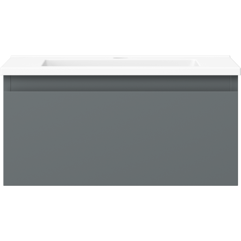 Mexen Orio armoire de salle de bain 50 cm avec lavabo Otis, 1 tiroir, graphite mat/blanc mat - 91A10-05023-1-BF66-W18M01