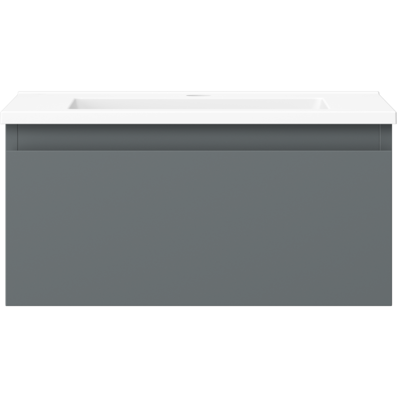 Mexen Orio bathroom cabinet 50 cm with Otis washbasin, 1 drawer, matte graphite/white matte - 91A10-05023-1-BF66-W18M01