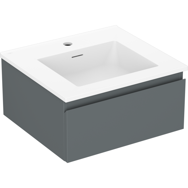 Mexen Orio armario de baño 50 cm con lavabo Otis, 1 cajón, grafito mate/blanco mate - 91A10-05023-1-BF66-W18M01