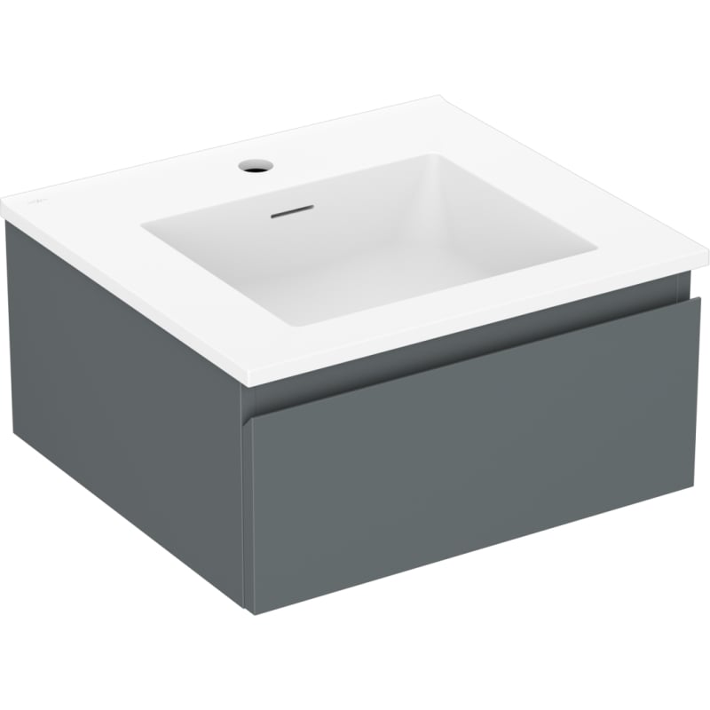 Mexen Orio szafka łazienkowa 50 cm z umywalką Otis, 1 szuflada, grafit mat/biała mat - 91A10-05023-1-BF66-W18M01
