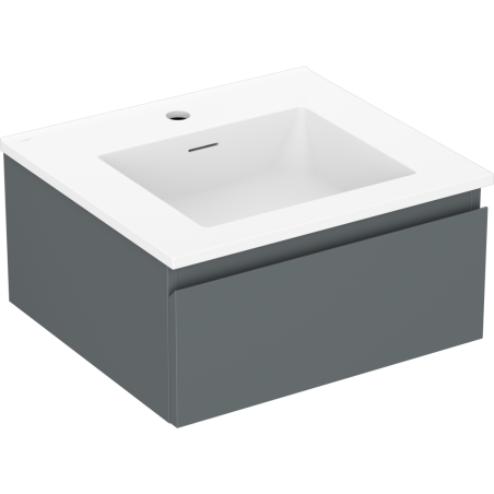 Mexen Orio armoire de salle de bain 50 cm avec lavabo Otis, 1 tiroir, graphite mat/blanc mat - 91A10-05023-1-BF66-W18M01