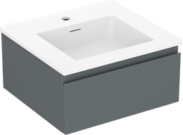 Mexen Orio Badezimmerschrank 50 cm mit Waschbecken Otis, 1 Schublade, Graphit matt/weiß matt - 91A10-05023-1-BF66-W18M01