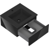 Mexen Orio bathroom cabinet 50 cm with Otis sink, 1 drawer, black gloss/black matte - 91A10-05023-1-BF70-W18M71