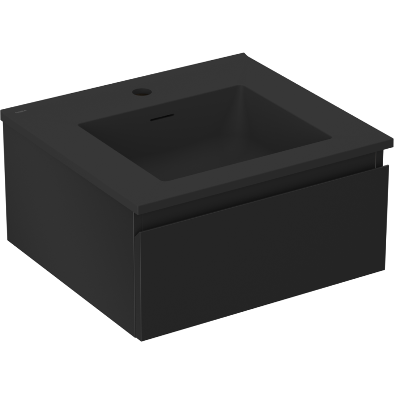 Mexen Orio mueble de baño de 50 cm con lavabo Otis, 1 cajón, negro mate - 91A10-05023-1-BF71-W18M71