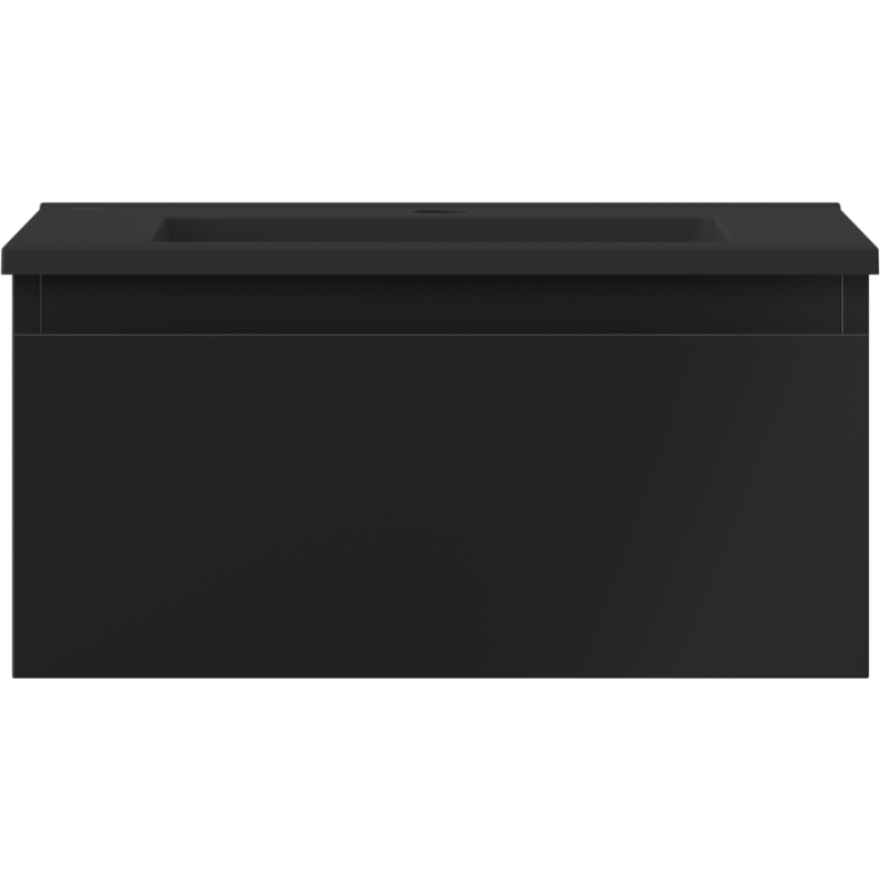 Mexen Orio mueble de baño de 50 cm con lavabo Otis, 1 cajón, negro mate - 91A10-05023-1-BF71-W18M71