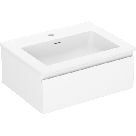 Mexen Orio Badezimmerschrank 60 cm mit Waschbecken Otis, 1 Schublade, weiß matt - 91A10-06023-1-BF01-W18M01