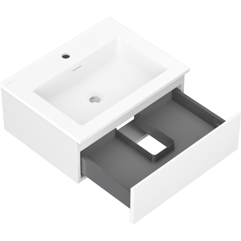 Mexen Orio mobile da bagno 60 cm con lavabo Otis, 1 cassetto, bianco opaco - 91A10-06023-1-BF01-W18M01