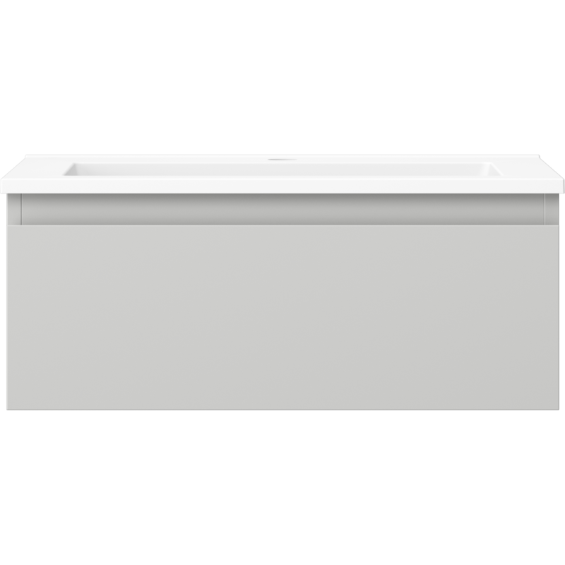 Mexen Orio Badezimmerunterschrank 60 cm mit Waschbecken Otis, 1 Schublade, grau matt/weiß matt - 91A10-06023-1-BF62-W18M01