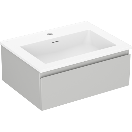 Mexen Orio Badezimmerschrank 60 cm mit Waschbecken Otis, 1 Schublade, grau matt/weiß matt - 91A10-06023-1-BF62-W18M01