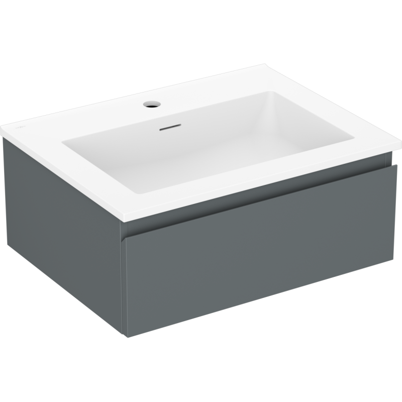 Mexen Orio meuble de salle de bain 60 cm avec lavabo Otis, 1 tiroir, graphite mat/blanc mat - 91A10-06023-1-BF66-W18M01