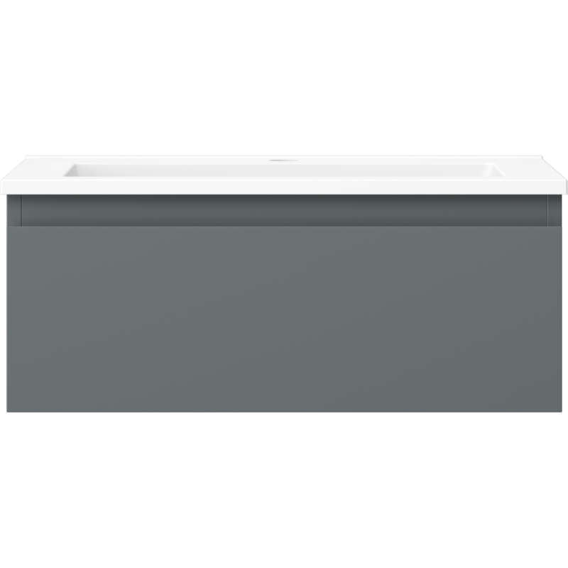 Mexen Orio Badezimmerschrank 60 cm mit Waschbecken Otis, 1 Schublade, Graphit matt/weiß matt - 91A10-06023-1-BF66-W18M01