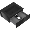 Mexen Orio Badezimmerschrank 60 cm mit Waschbecken Otis, 1 Schublade, Schwarz glänzend/Schwarz matt - 91A10-06023-1-BF70-W18M71