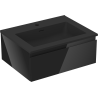 Mexen Orio Badezimmerschrank 60 cm mit Waschbecken Otis, 1 Schublade, Schwarz glänzend/Schwarz matt - 91A10-06023-1-BF70-W18M71
