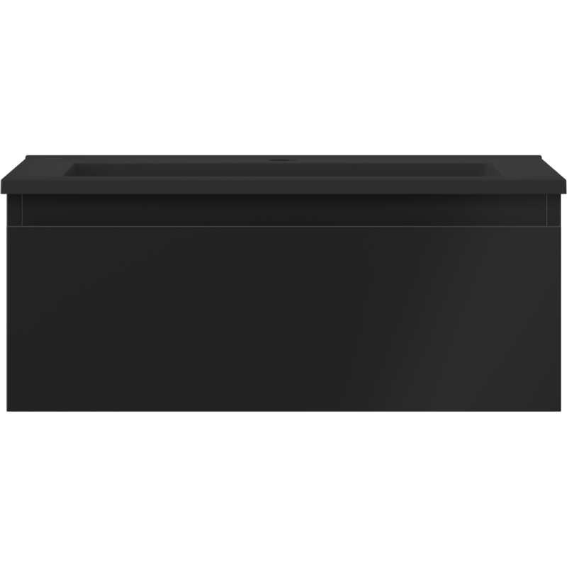 Mexen Orio badkamerkast 60 cm met wastafel Otis, 1 lade, zwart mat - 91A10-06023-1-BF71-W18M71