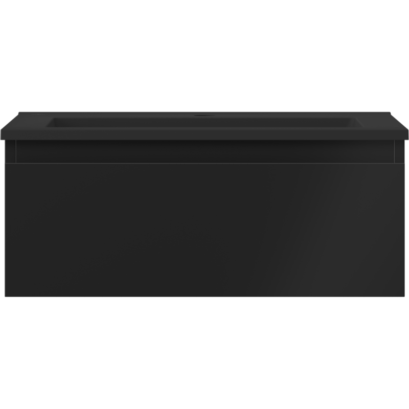 Mexen Orio mueble de baño de 60 cm con lavabo Otis, 1 cajón, negro mate - 91A10-06023-1-BF71-W18M71