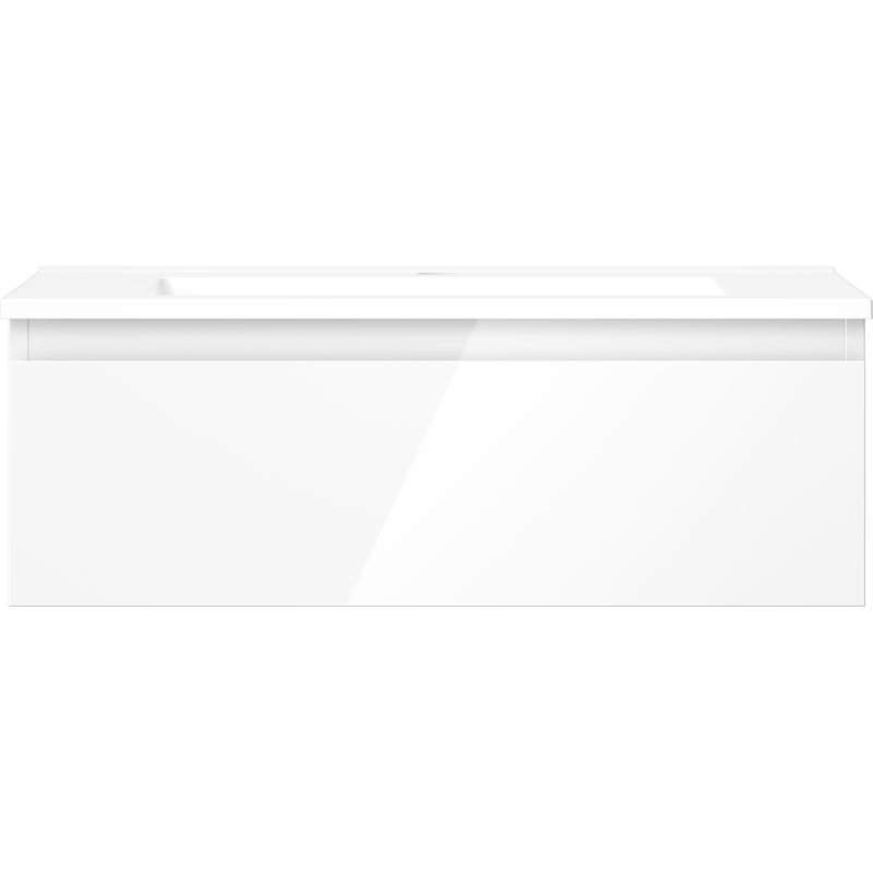 Mexen Orio bathroom cabinet 70 cm with Otis washbasin, 1 drawer, white gloss - 91A10-07023-1-BF00-W18M00