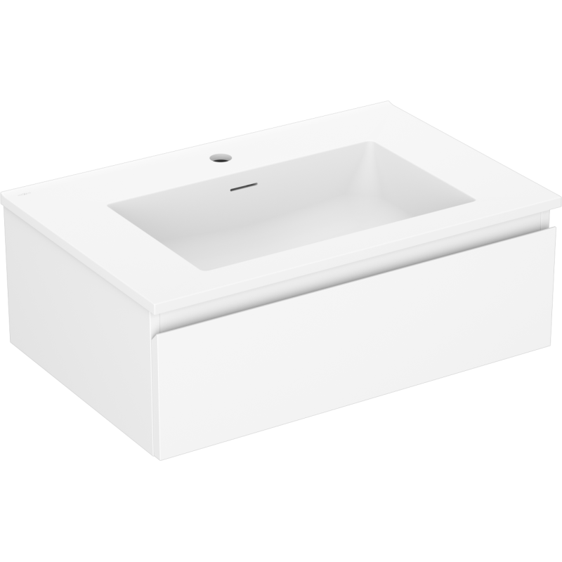 Mexen Orio 70 cm Badezimmerschrank mit Waschbecken Otis, 1 Schublade, weiß matt - 91A10-07023-1-BF01-W18M01