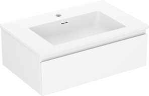 Mexen Orio Buedzëmmer-Kommod 70 cm mat Waschbecken Otis, 1 Schub, wäiss matt - 91A10-07023-1-BF01-W18M01