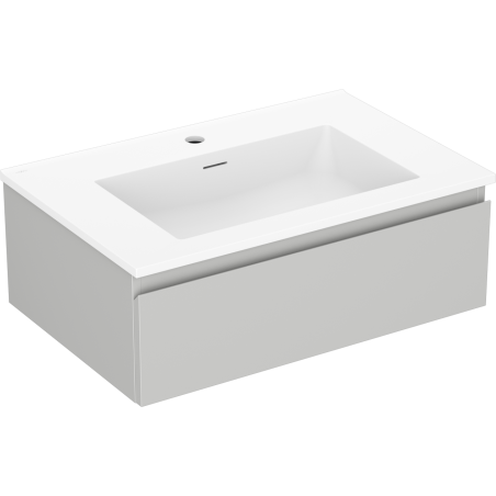 Mexen Orio Badezimmerschrank 70 cm mit Waschbecken Otis, 1 Schublade, Grau matt/Weiß matt - 91A10-07023-1-BF62-W18M01