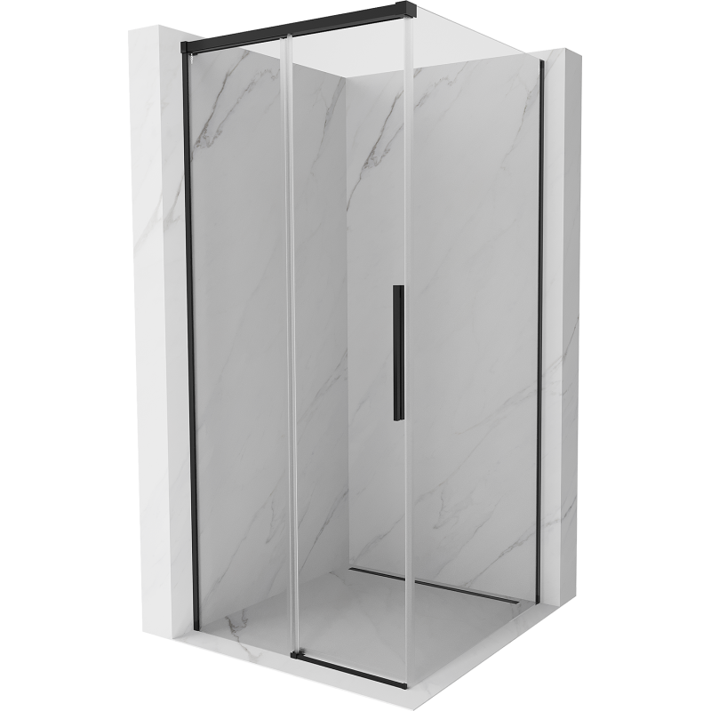 Mexen Rox kabina prysznicowa rozsuwana 90 x 90 cm, transparent, czarna - 8C2-090-090-70-00
