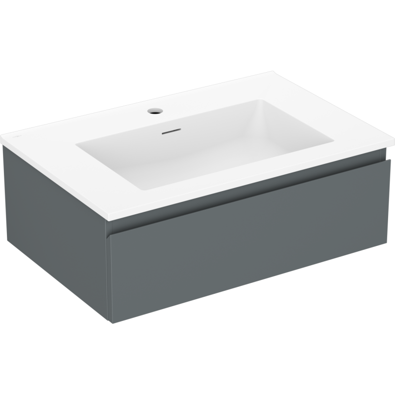Mexen Orio gabinete de baño de 70 cm con lavabo Otis, 1 cajón, grafito mate/blanco mate - 91A10-07023-1-BF66-W18M01