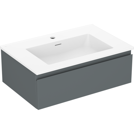 Mexen Orio Badezimmerschrank 70 cm mit Otis-Waschbecken, 1 Schublade, Graphit matt/Weiß matt - 91A10-07023-1-BF66-W18M01