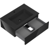 Mexen Orio armario de baño de 70 cm con lavabo Otis, 1 cajón, negro brillo/negro mate - 91A10-07023-1-BF70-W18M71
