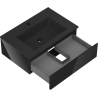 Mexen Orio Badezimmerschrank 70 cm mit Waschbecken Otis, 1 Schublade, Schwarz Glanz/Schwarz Matt - 91A10-07023-1-BF70-W18M71