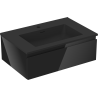Mexen Orio Badezimmerschrank 70 cm mit Waschbecken Otis, 1 Schublade, Schwarz Glanz/Schwarz Matt - 91A10-07023-1-BF70-W18M71