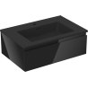 Mexen Orio gabinete de baño 70 cm con lavabo Otis, 1 cajón, negro brillo/negro mate - 91A10-07023-1-BF70-W18M71