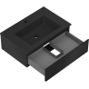 Mexen Orio Badezimmer-Schrank 70 cm mit Waschbecken Otis, 1 Schublade, Schwarz Matt - 91A10-07023-1-BF71-W18M71