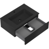 Mexen Orio bathroom cabinet 70 cm with Otis washbasin, 1 drawer, black matte - 91A10-07023-1-BF71-W18M71