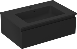 Mexen Orio badkamerkast 70 cm met wastafel Otis, 1 lade, zwart mat - 91A10-07023-1-BF71-W18M71