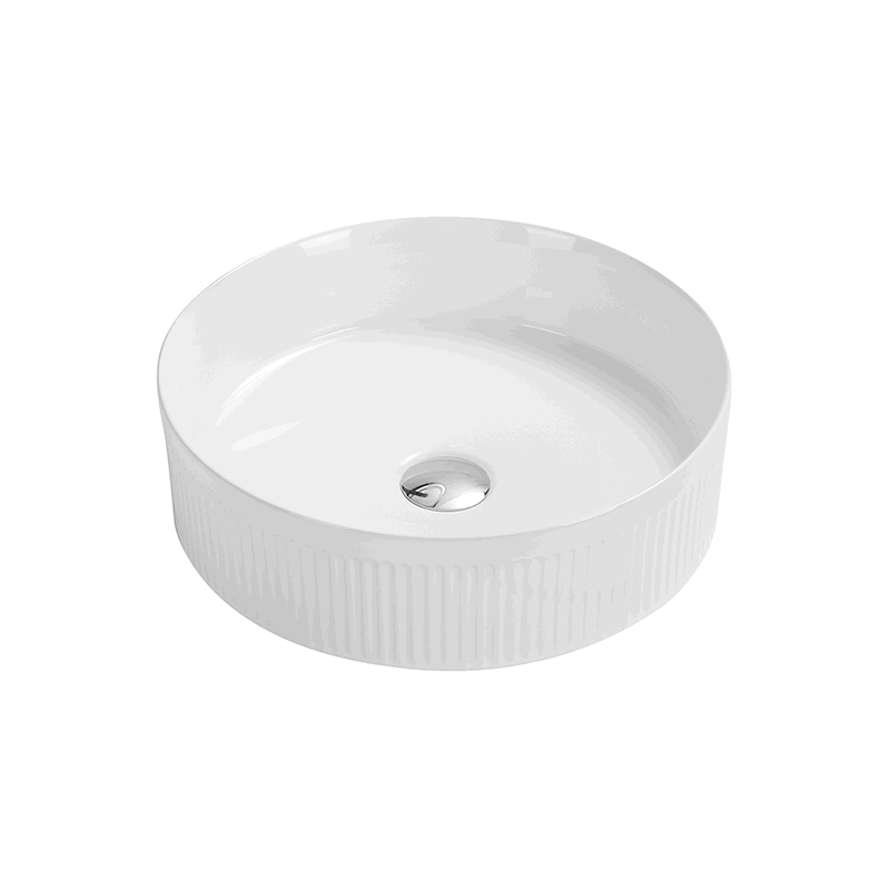Mexen Grovo countertop sink fluted 35 x 35 cm, white - 22303500